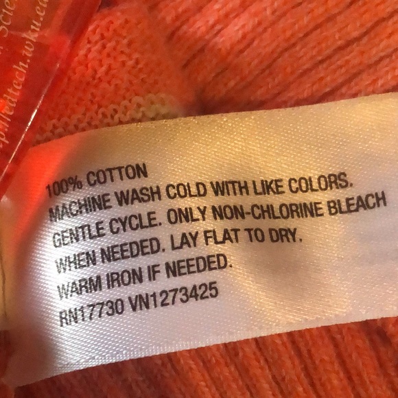 Mossimo Supply Company orange and cream striped 100% cotton sweater sz M - Picture 12 of 14